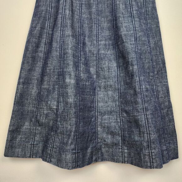 Gap Factory Denim Dress Jean Dress A-Line Adjustable Straps Zip Dark Wash Blue M - Picture 11 of 12